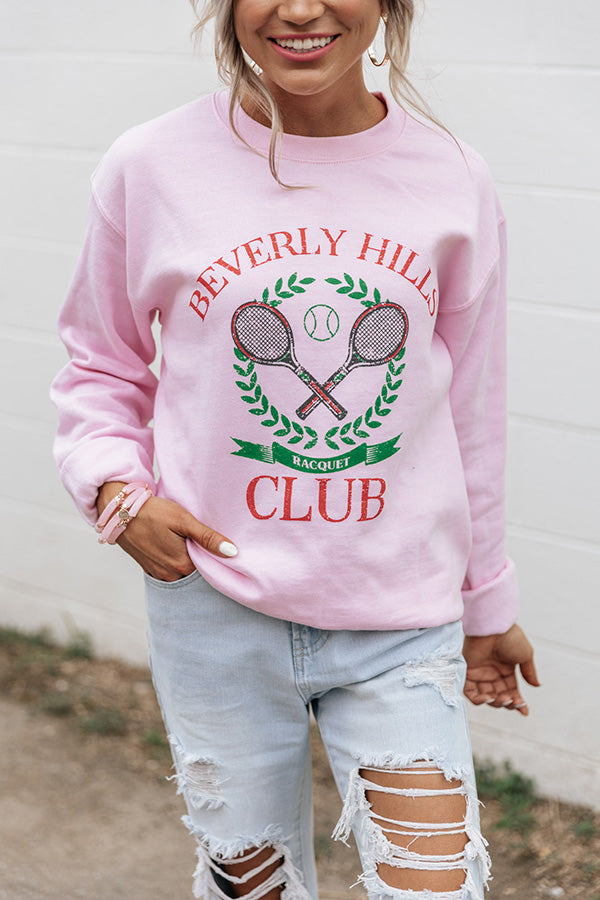 Beverly Hills Racquet Club Sweatshirt In Pink • Impressions Online Boutique