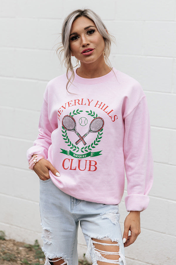 Beverly Hills Racquet Club Sweatshirt In Pink