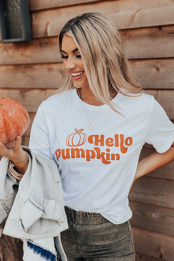 Hello Pumpkin Graphic Tee In White