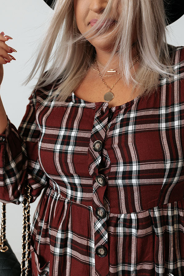 Sipping On Cider Plaid Midi Curves Image - 2