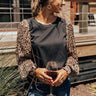 Love Tune Leopard Shift Top In Black Image - 1