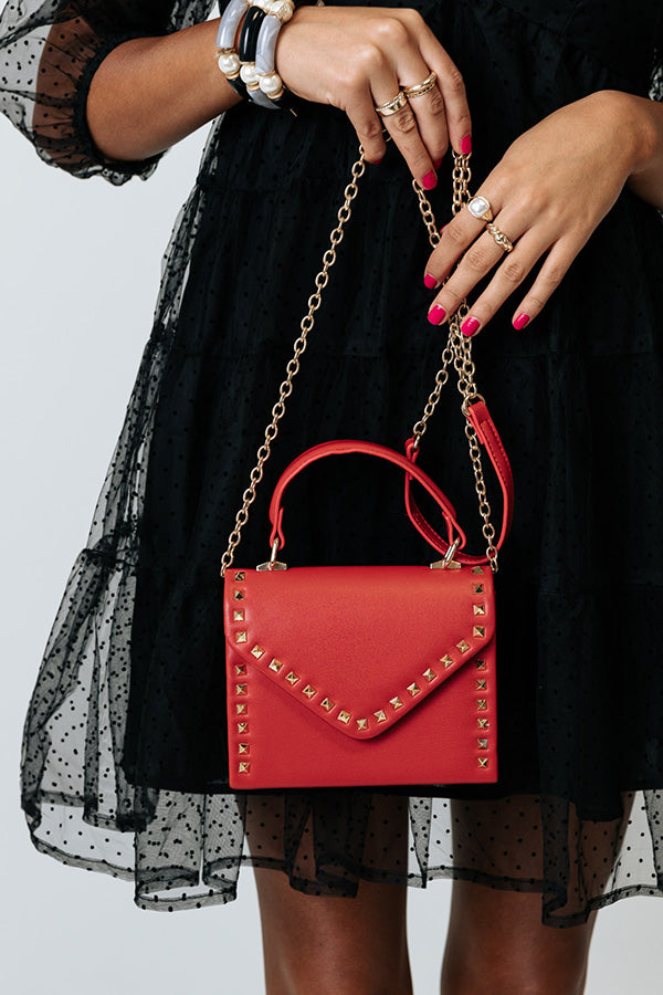 Vineyard Bound Studded Purse In Crimson Image - 5