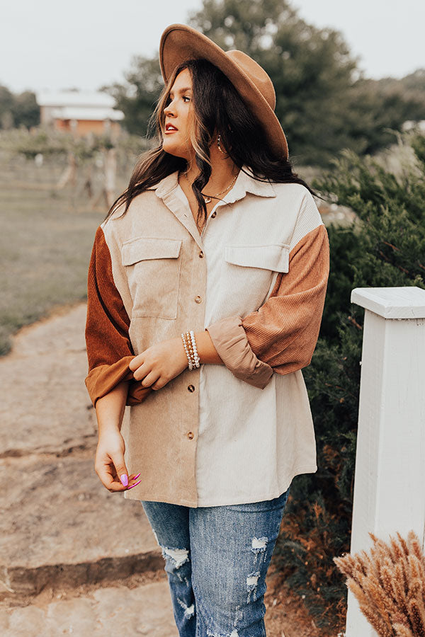 County Line Corduroy Button Up Curves Image - 4