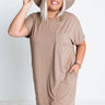 Seasonal Rhythm T-Shirt Dress In Mocha Curves Image - 1