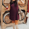 Vermont Wishes Knit Shift Dress In Wine Curves Image - 1