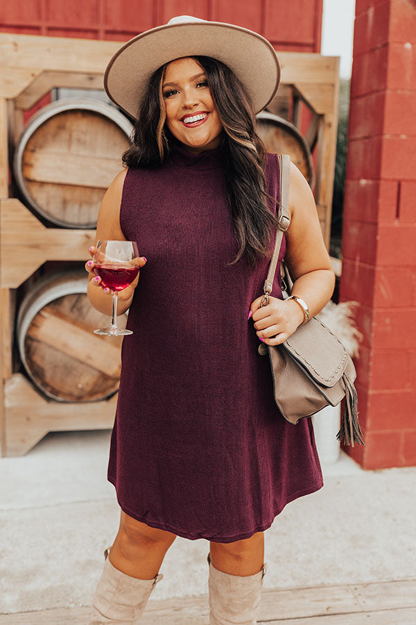Vermont Wishes Knit Shift Dress In Wine Curves Image - 2