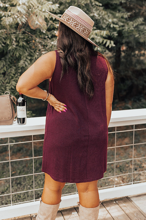 Vermont Wishes Knit Shift Dress In Wine Curves Image - 4