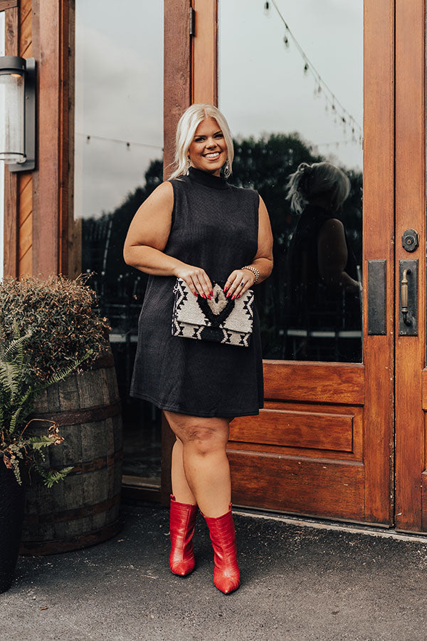 Vermont Wishes Knit Shift Dress In Black Curves Image - 5