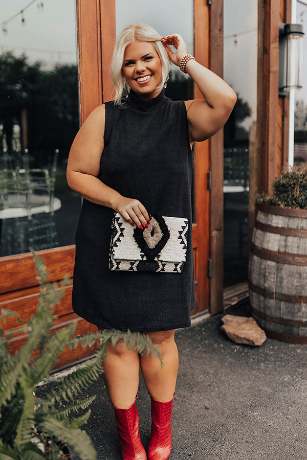 Vermont Wishes Knit Shift Dress In Black Curves Image - 3