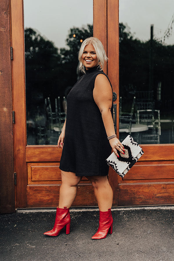 Vermont Wishes Knit Shift Dress In Black Curves Image - 1