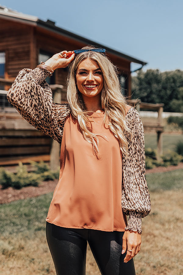 Love Tune Leopard Shift Top In Latte Image - 1