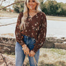Heart Song Floral Top in Brown Image - 1