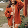 Chilly Dawn Cardigan In Rust Curves Image - 1