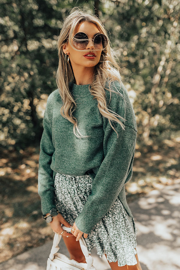 Leaf Trail Sweater In Green • Impressions Online Boutique
