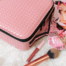 Glisten Up Woven Cosmetic Bag In Pink Image - 1