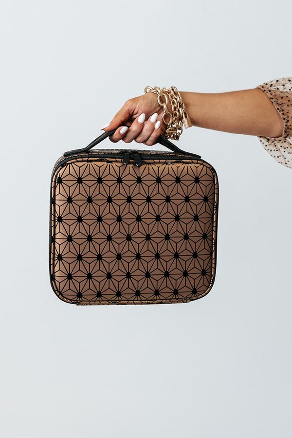 Glisten Up Cosmetic Bag In Brown Image - 1