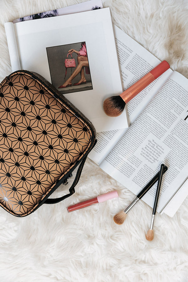 Glisten Up Cosmetic Bag In Brown Image - 1