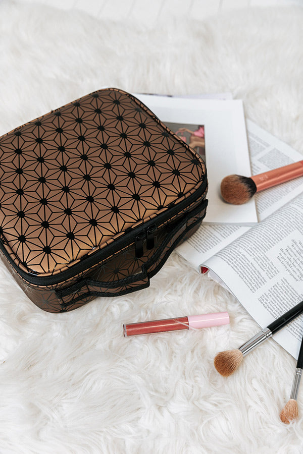 Glisten Up Cosmetic Bag In Brown Image - 1