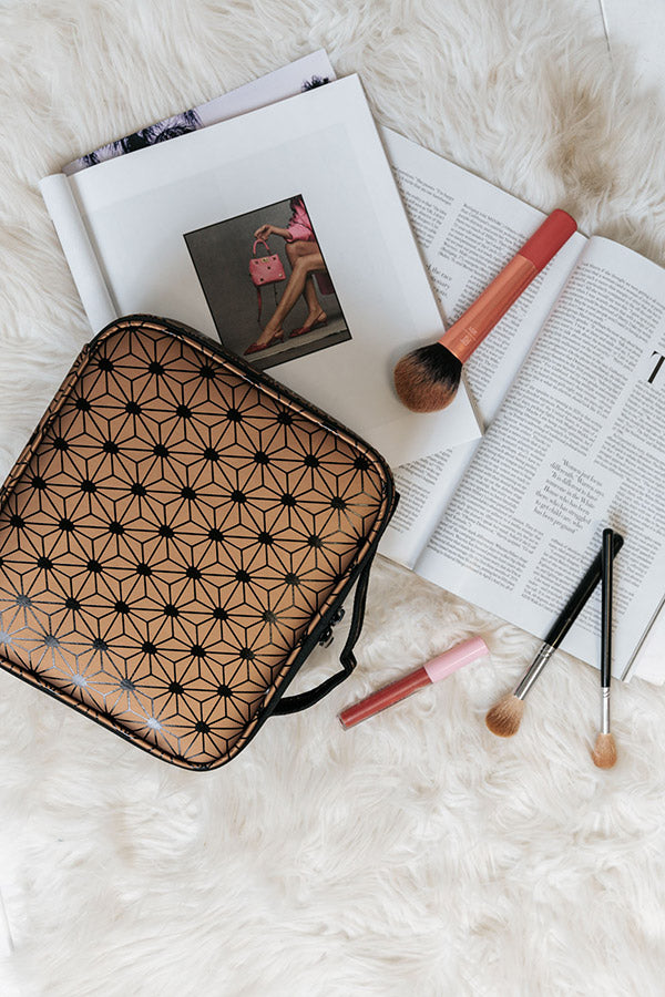 Glisten Up Cosmetic Bag In Brown Image - 1