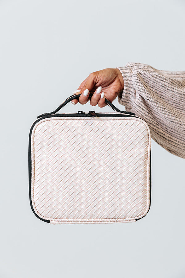 Glisten up Woven Cosmetic Bag In Rose Quartz Image - 1