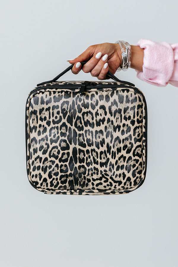 Glisten Up Leopard Cosmetic Bag Image - 1