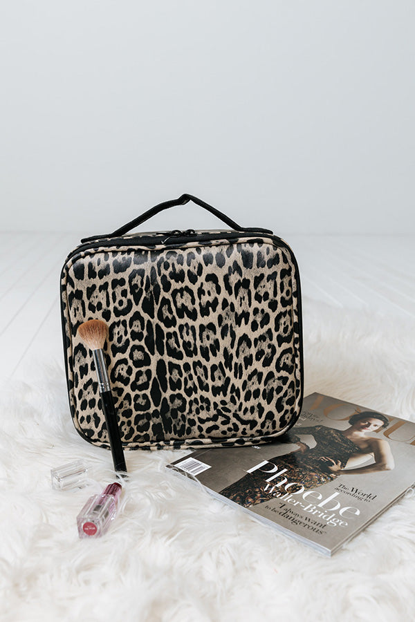 Glisten Up Leopard Cosmetic Bag Image - 1