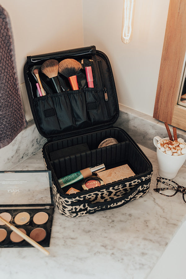 Glisten Up Leopard Cosmetic Bag Image - 1