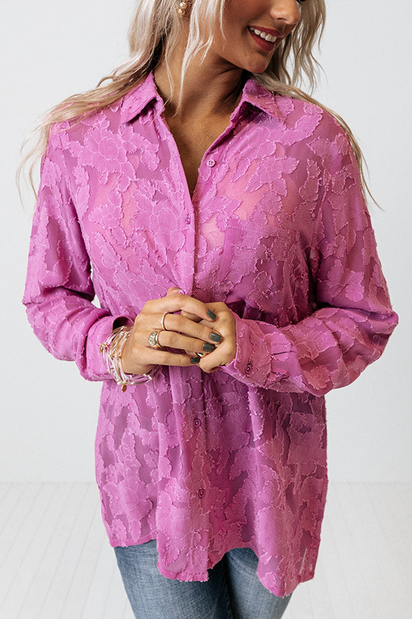 Brag On You Button Up In Orchid Image - 3