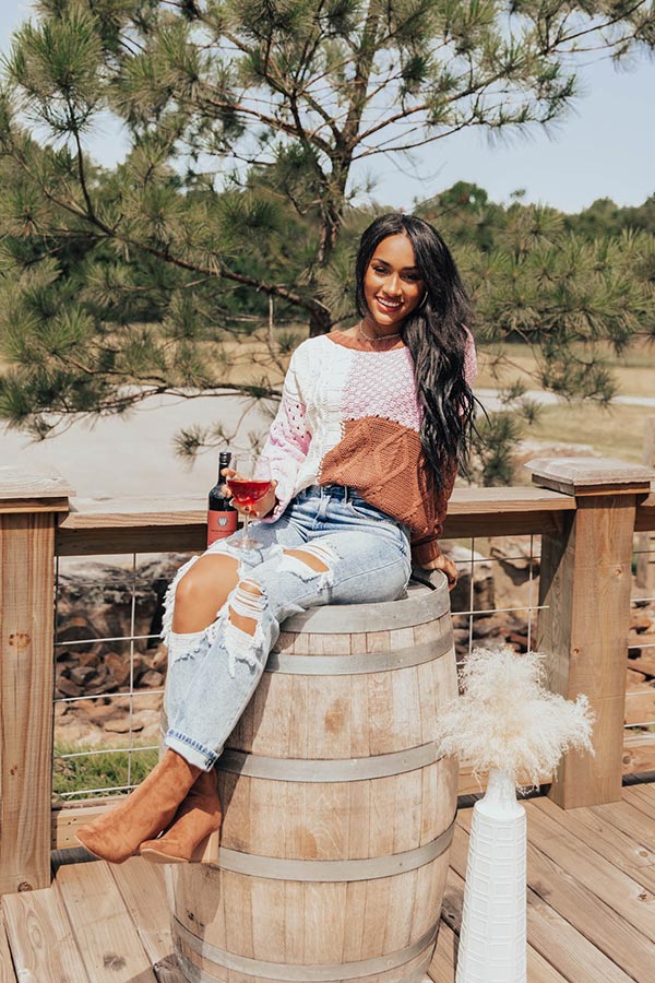 Lost In Layers Color Block Sweater In Purple Image - 1