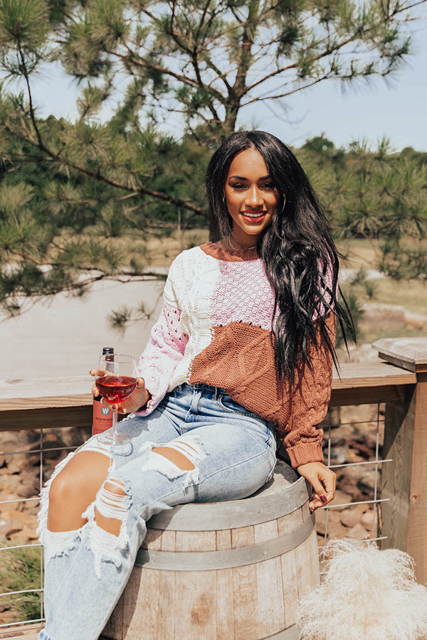 Lost In Layers Color Block Sweater In Purple Image - 1