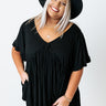 Brunchin' Babe Babydoll Top In Black Curves Image - 1