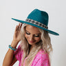 Easily Empowered Felt Fedora In Teal Image - 1