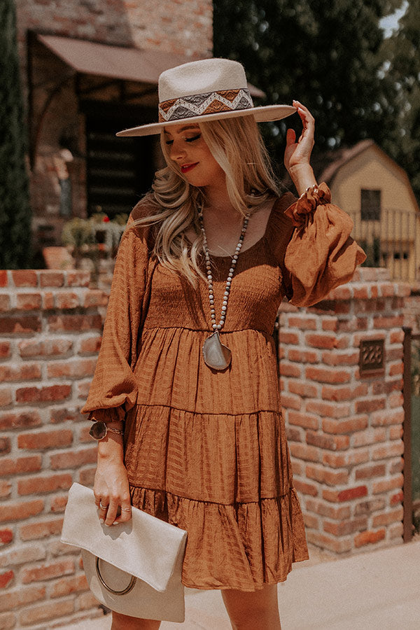 Epic Expectation Shift Dress in Camel Image - 3