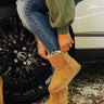 The Cassie Faux Suede Boot In Tan Image - 1