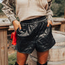 The Lexington High Waist Faux Leather Shorts In Black Image - 1