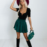 Shock And Delight Satin Skort In Hunter Green Image - 1