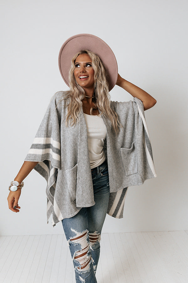 Outdoor Movie Poncho In Grey • Impressions Online Boutique