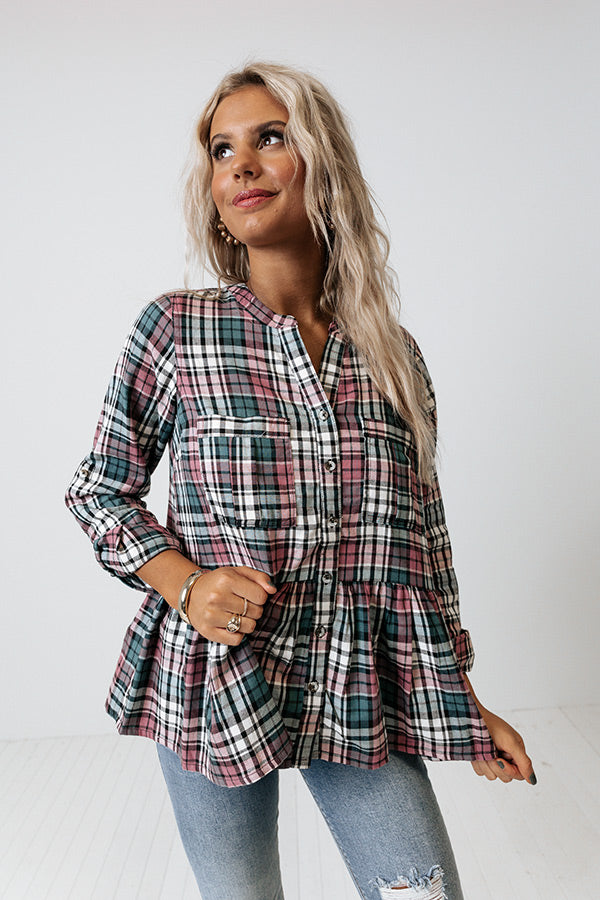 Falling For Hue Plaid Top Image - 2