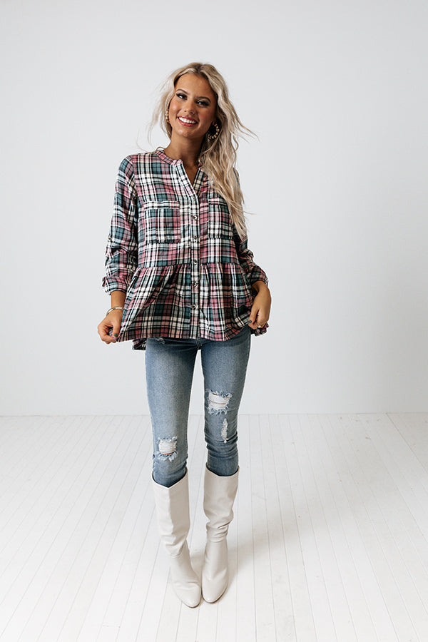 Falling For Hue Plaid Top Image - 4