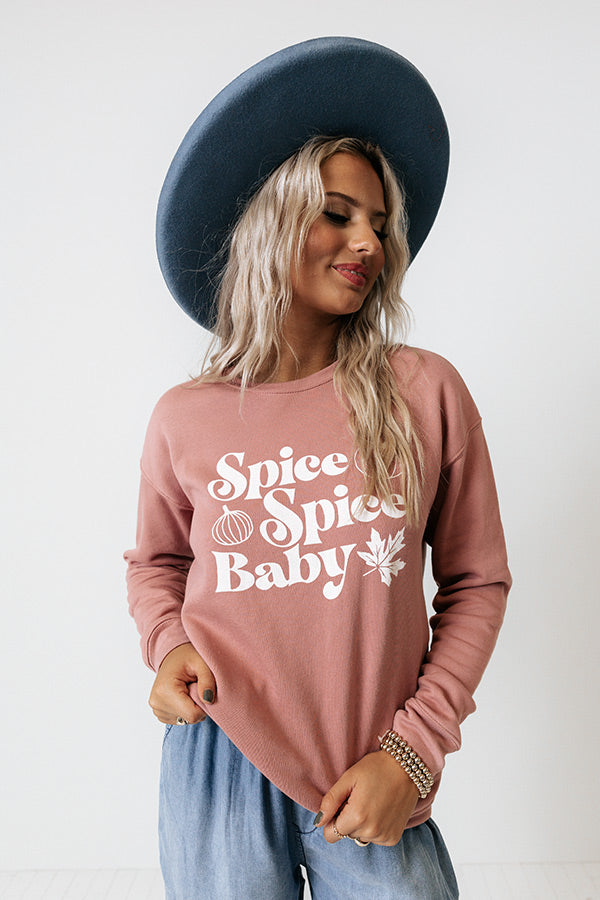 Spice Spice Baby Graphic Sweatshirt in Blush