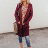 Catch A Chill Knit Cardigan In Maroon Image - 1