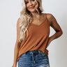 Kisses On The Coast Shift Tank In Camel Image - 1