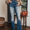 Risen The Bryana High Waist Distressed Flares in Medium Wash Image - 1