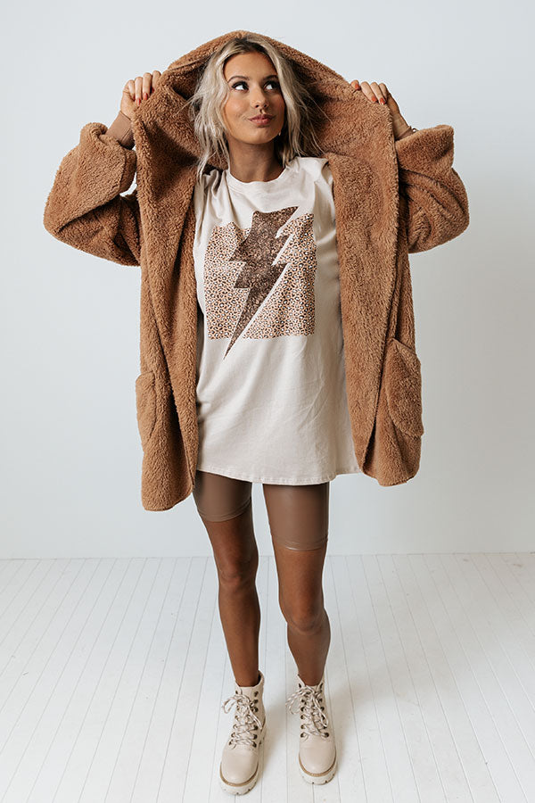 S'mores And Cozy Teddy Cardigan in Brown Image - 3