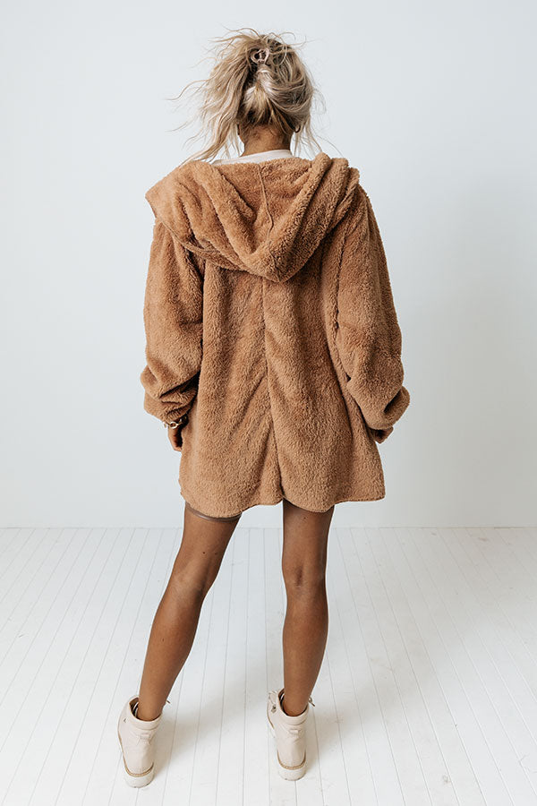 S'mores And Cozy Teddy Cardigan in Brown • Impressions Online Boutique