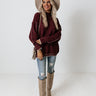 Haute Tea Chenille Sweater In Maroon Image - 1