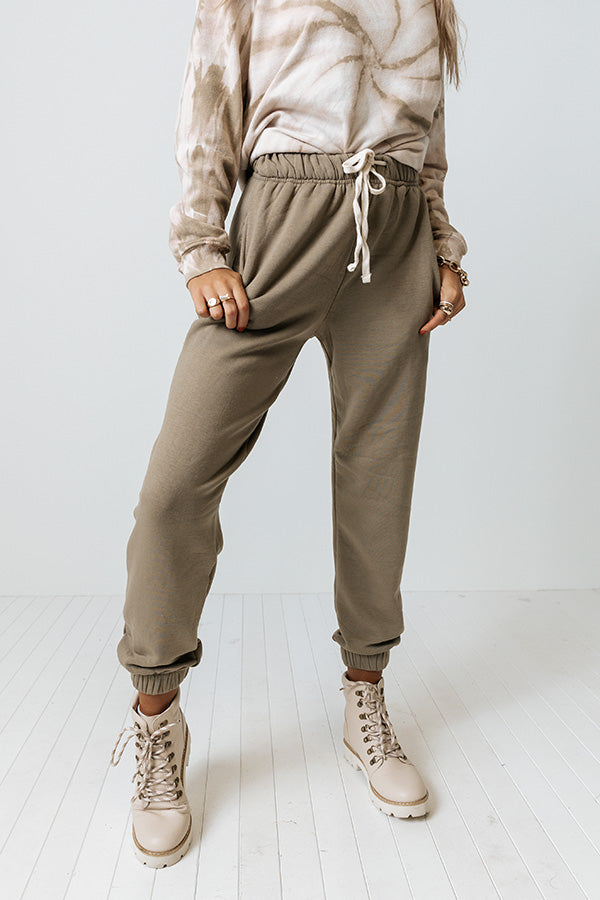 Down Time Joggers In Light Sage Image - 1