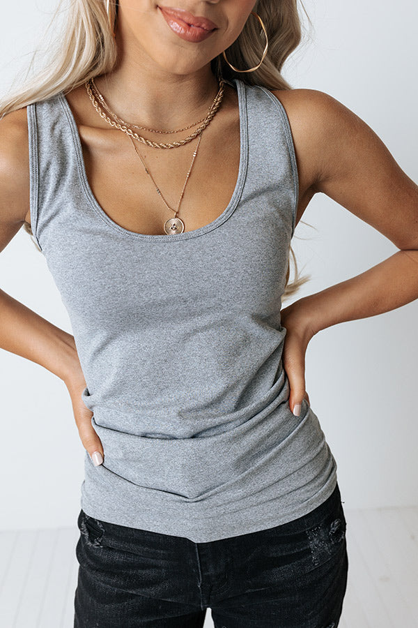 Basic Instincts Seamless Tank In Grey Image - 3