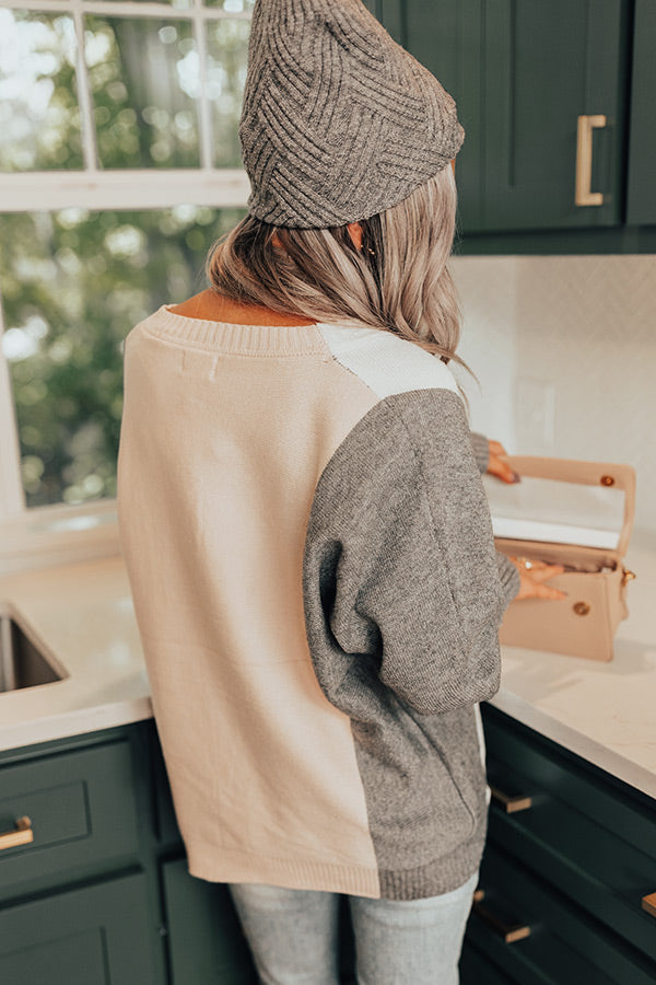 Faded Days Colorblock Sweater In Grey Image - 1
