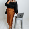 Faded Days Midi Skirt In Rust Curves Image - 1